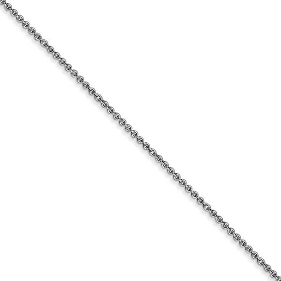 1mm, 14k White Gold, Solid Cable Chain Necklace, 26 Inch - Picture 1 of 7